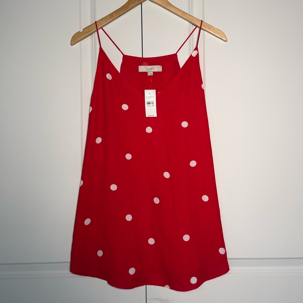 NWT Loft Red Polka Dot Cami Top